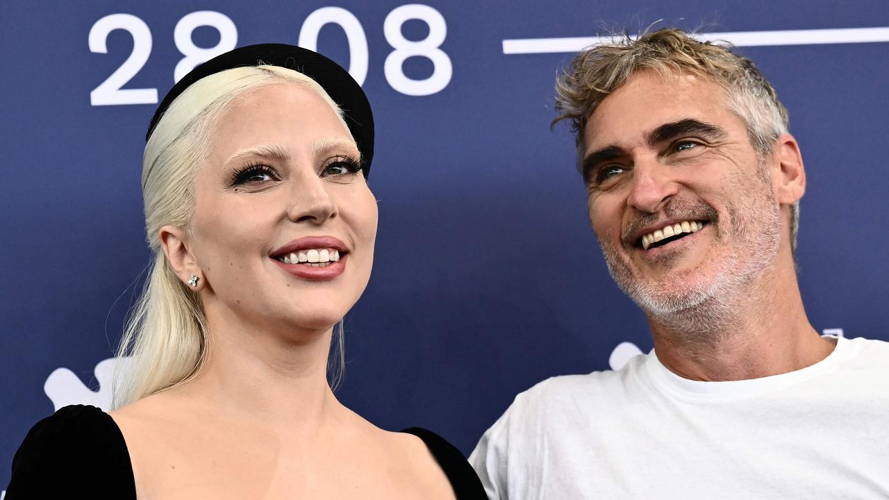 Phoenix fronts the press with Lady Gaga to talk about their new project. Picture: AFP