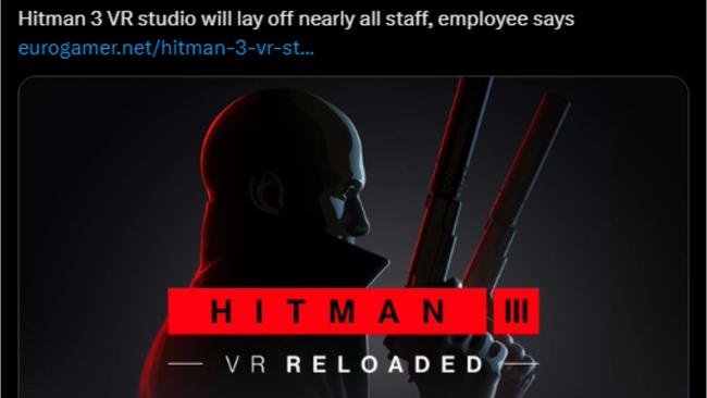 Hitman 3 VR studio is set to lay off nearly all its staff, an employee reports