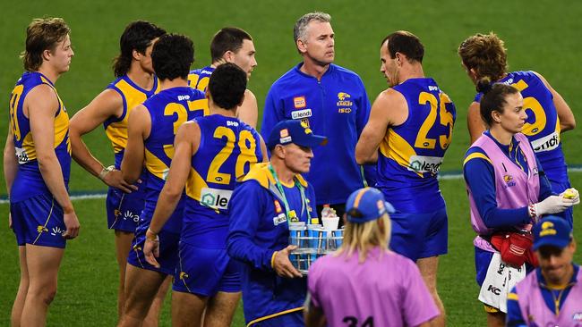 Adam Simpson and the Eagles didn’t make it out of the first round of the finals. Picture: Getty Images