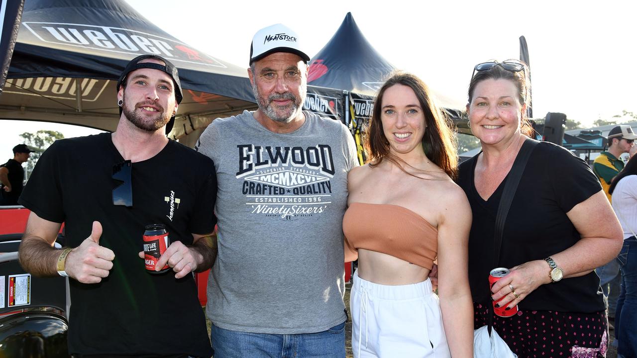 Ben, Kevin, Jessica and Michelle Mahoney. Meatstock Festival at the Toowoomba showgrounds. April 2022