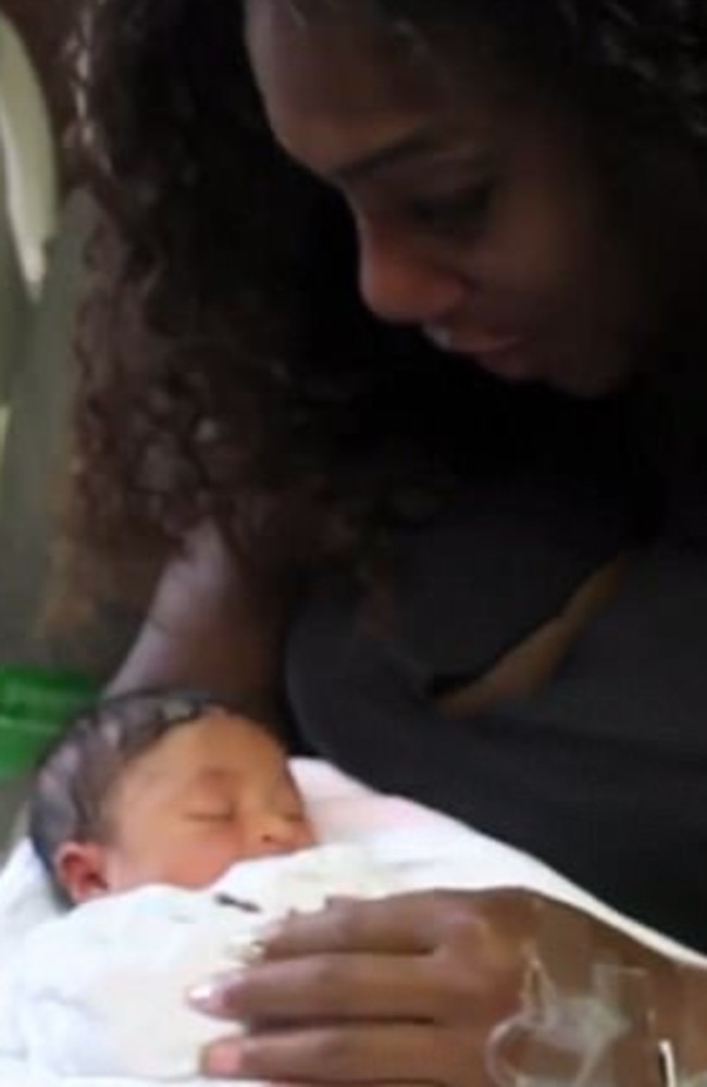 Serena Williams after giving birth to Alexis. Picture: Instagram