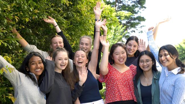 PLC students celebrate their VCE results.