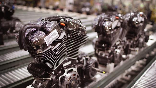 Harley-Davidson may close plants in Menomonee Falls, Wisconsin, where engines are assembled. Picture: AFP