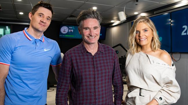 Ed Kavalee, Dave Hughes and Erin Molan for 2Day FM breakfast.
