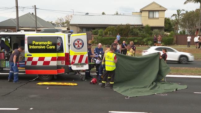 In a statement, police said four people, including a police officer, had been injured following a “car crash and suspected stabbing”. Picture: NV