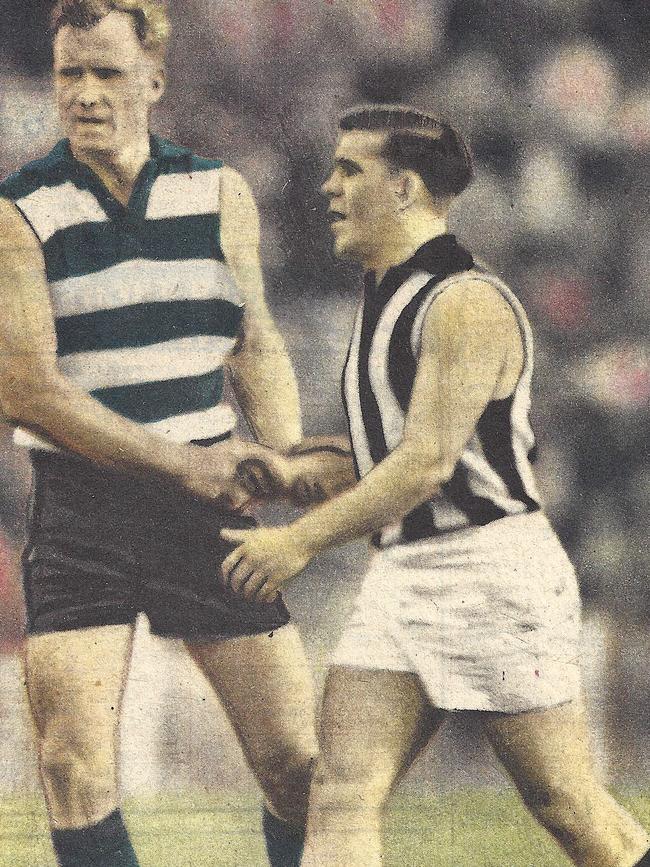 1952. Historic Geelong Premiership photos. Fred Flanagan and Lou Richards