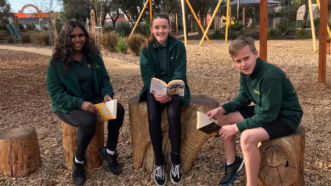 Ascot Park Primary School students Tasharah, Charlotte and Lachlan. Picture: Supplied