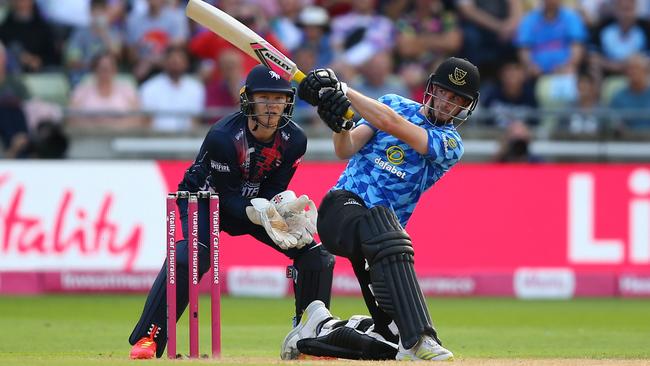 Strikers import George Garton during the Vitality Blast T20 competition in England. Picture: Ashley Allen/Getty Images