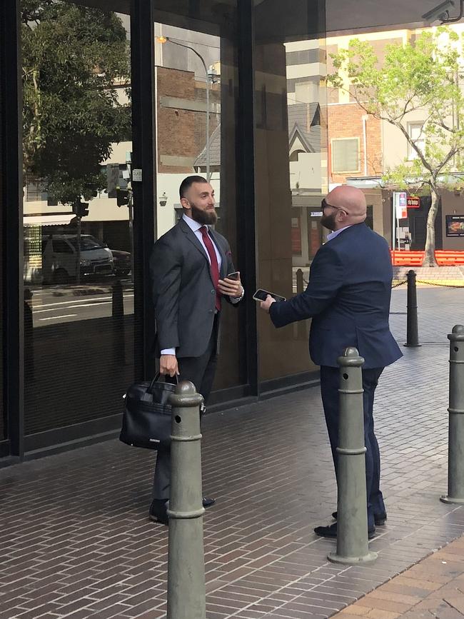 Hallak with his lawyer Mohommed Bazzi.