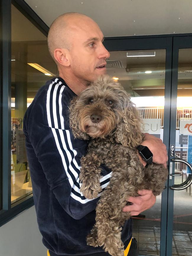 Ryan 'Fitzy' Fitzgerald with his late dog Cooper, a companion of 13 years.