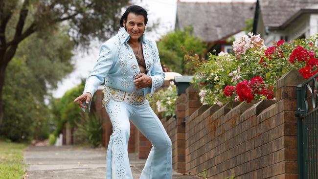 Ross Mancini from Hurlstone Park is one of the Elvis Tribute Artists performing at the Elvis Parkes festival. Picture: Jonathan Ng