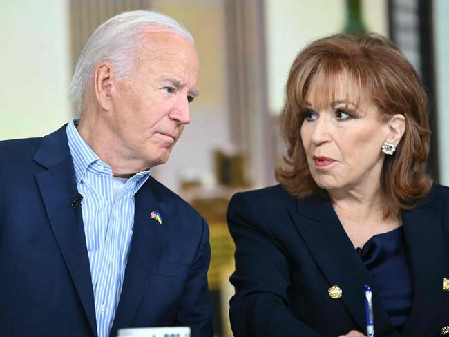 US President Joe Biden speaks with host Joy Behar. Picture: AFP