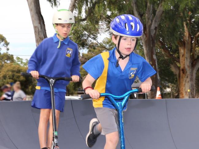 Children taking full advantage of the new track. Picture - Wagga Council.