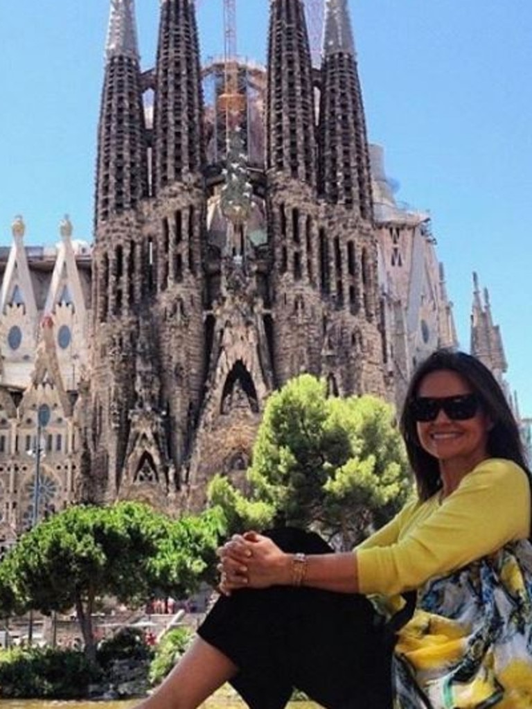 Lisa Wilkinson posing in front of Barcelona's famous cathedral. Picture: Instagram