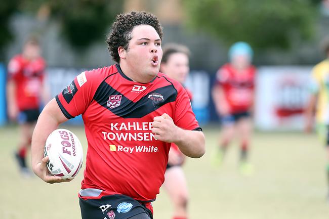 A Rugby League Gold Coast junior gala day at Burleigh Bears Junior Rugby League Club. Under 14s. Mudgeeraba vs Helensvale. Number 10 scoring. 5 September 2021 Miami Picture by Richard Gosling
