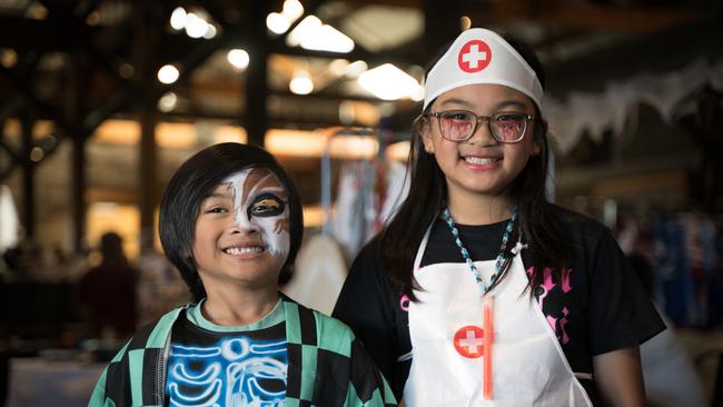 Titus and Alexandra at the Spooktacular Halloween Markets at the Goods Shed. October 26, 2024. Picture: Christine Schindler