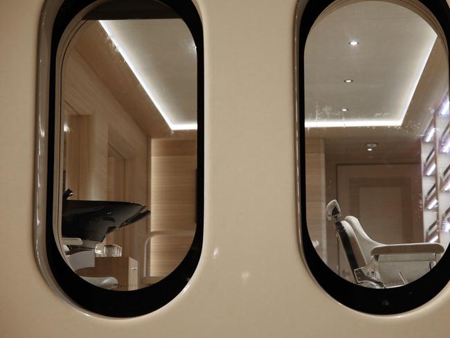 The hairdressing salon inside James Packer’s new yacht. Picture: Ella Pellegrini