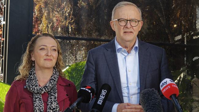 Prime Minister, Anthony Albanese in Melbourne with the Member-elect for Aston, Mary Doyle. Picture: Valeriu Campan