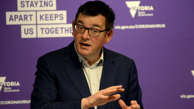 Victorian Premier Daniel Andrews refused­ to concede that changes should have been made earlier. Picture: Andrew Henshaw