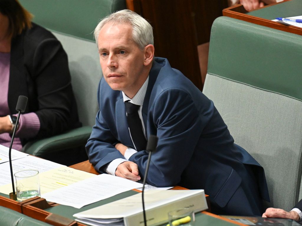 CANBERRA, Australia, NewsWire Photos. May 30, 2024: Andrew Giles, Minister for Immigration, Citizenship, Migrant Services and Multicultural Affairs during Question Time at Parliament House in Canberra. Picture: NewsWire / Martin Ollman