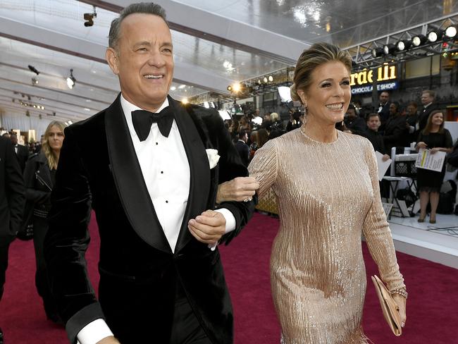 The acting couple are currently in Australia where Tom Hanks, left, is shooting Baz Luhrmann’s latest movie. Picture: Getty