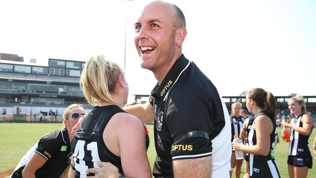 Outgoing Magpies coach Wayne Siekman after his side’s final-round win over Brisbane. Pic: Getty Images