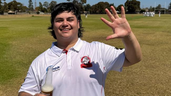 Srey from Marmalade celebrates his five-wicket haul. Picture: Instagram