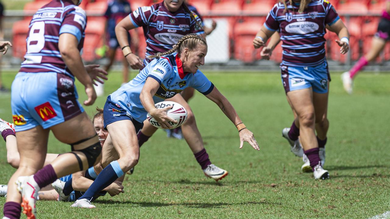 Ali Brigginshaw for Western Clydesdales against Central Queensland Capras in BMD Premiership rugby league round 1 at Clive Berghofer Stadium, Saturday, March 9, 2024. Picture: Kevin Farmer