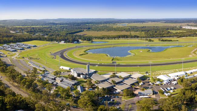 Works on the $8.9 million new synthetic track project at the Sunshine Coast Turf Club started on Monday. Picture SCTC