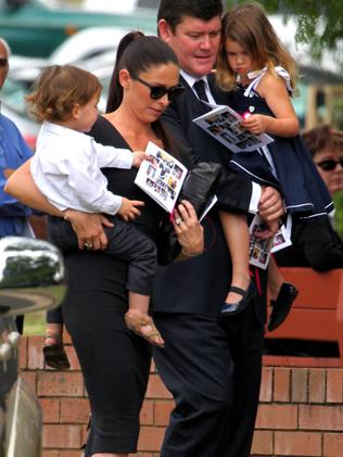 James and Packer with their children Indigo and Jackson in 2011.