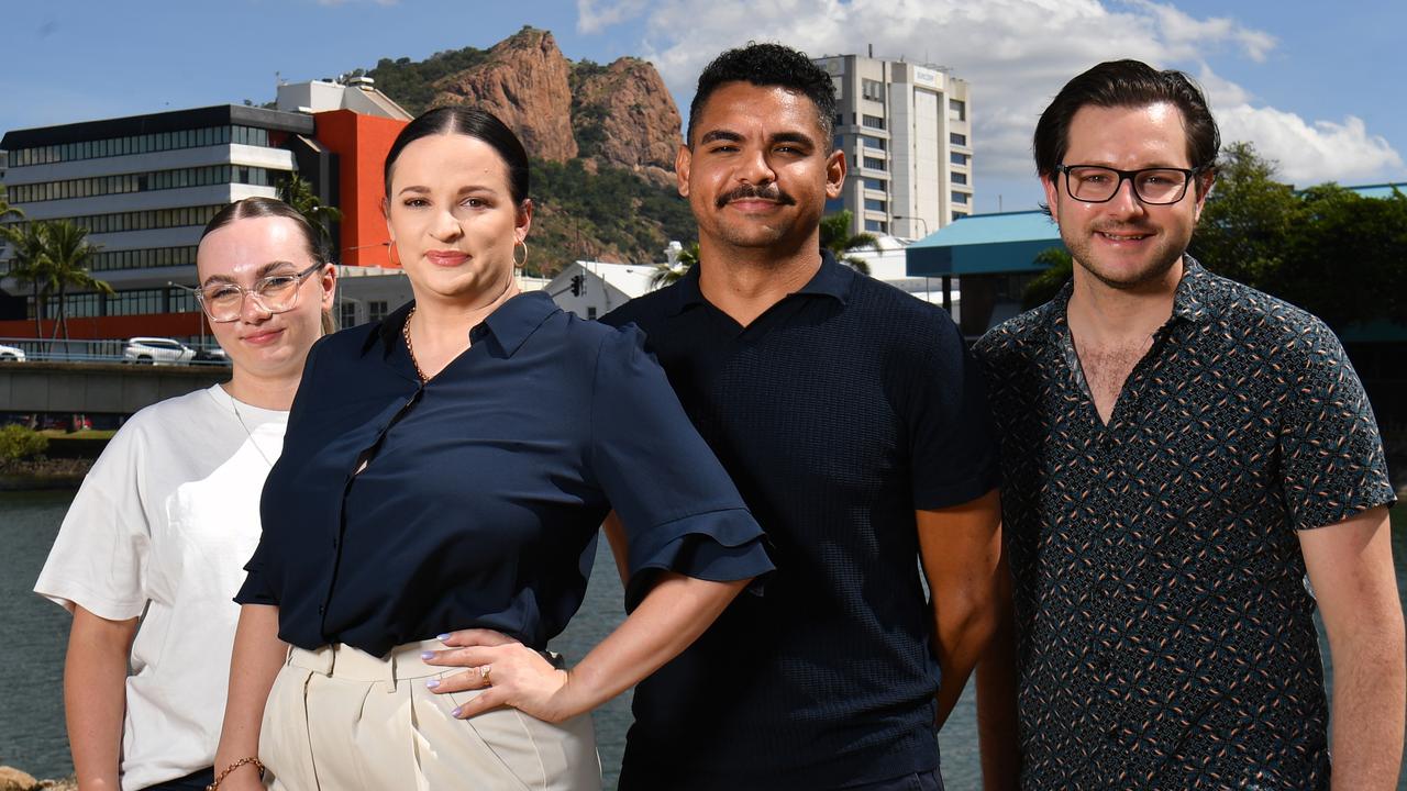 Whaites + Co principal Jess Whaites (second left) with staff members Lily Riley, Lucas Syer-Sailor and Steven Marsilio. Picture: Evan Morgan