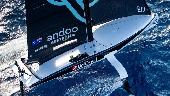 Andoo Australia AC40 at the Youth America's Cup in Barcelona. Picture: Ricardo Pinto/America's Cup