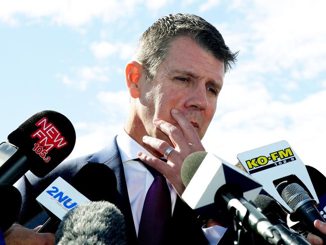 NSW Premier Mike Baird in Newcastle to announce funding for a much needed Cruise Ship Terminal in the harbour and that Newcastle will host the Series Final of the Australian Supercars Championships, which will inject more than $57 Million into the Hunter region's economy. Picture by Peter Lorimer