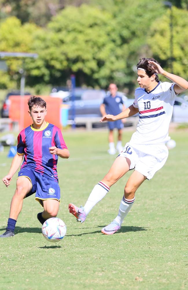 GPS First XI football between Brisbane State High and the Southport School. Saturday May 6, 2023. Picture: George Galanos.