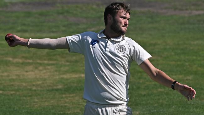 VSDCA: Brunswick’s Nathan West warms up. Picture: Andy Brownbill