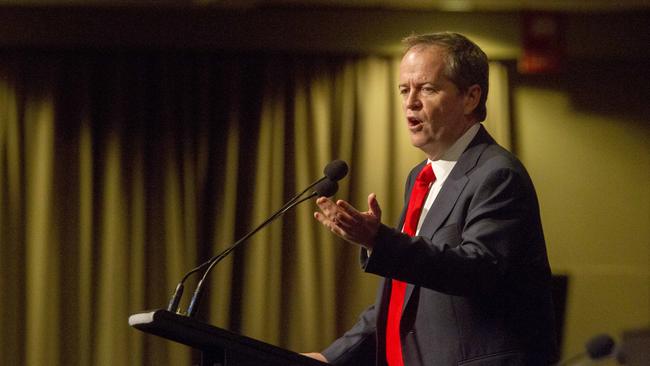 Hit list ... Opposition Leader Bill Shorten has slammed Joe Hockey’s Budget at the Victorian Labor State Conference at Melbourne’s Moonee Valley Racecourse.