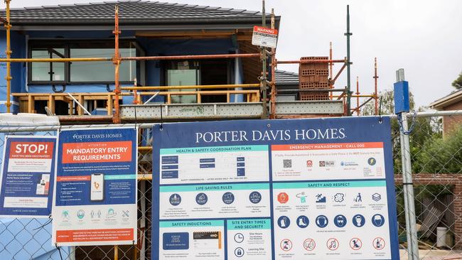 The Porter Davis liquidation in March exposed how the building company was taking deposits from customers without having an insurance policy in place. Picture: Ian Currie