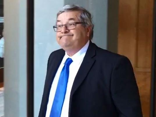 August 16, 2016. Former teacher and accused pedophile Neil Albert Futcher leaves Sydney's District Court on Tuesday afternoon after the opening of his trial which heard he had pleaded not guilty to 22 child sex charges relating to the alleged abuse of four schoolboys in the 1970s. (AAP Video/Toby Mann)