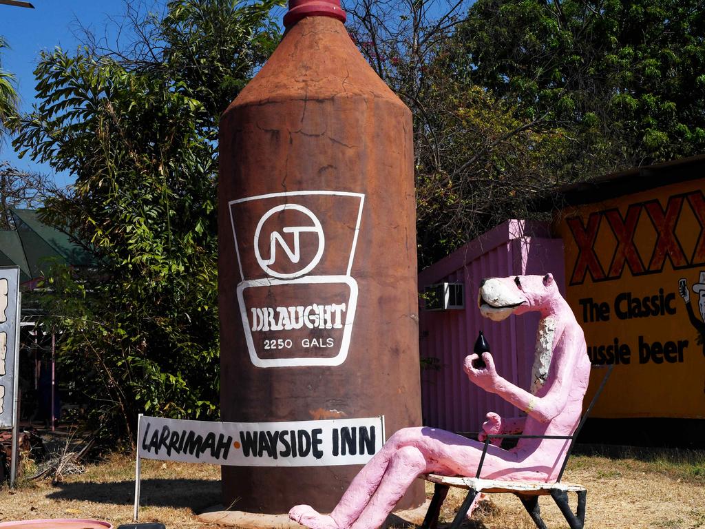 Larrimah Pink Panther Hotel is situated south of Mataranka on the Stuart Hwy in the Northern Territory. Picture: Elise Derwin