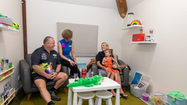 BIG4 Adventure Whitsunday Resort owner Greg McKinnon and marketing manager Tanya Cran with Raquel Hartley from The Reilly Room Project and Jeanie Vallance at the launch of the new Reilly Room at the resort. Photo: Riptide Creative