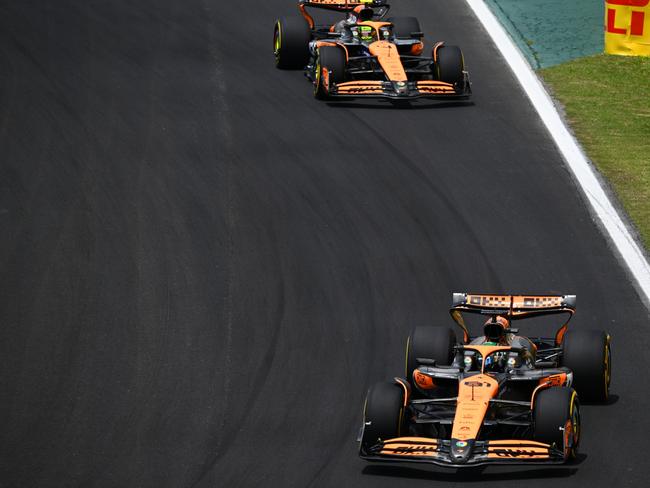 Oscar Piastri leads Lando Norris during the sprint ahead of the F1 Grand Prix of Brazil. Picture: Getty Images