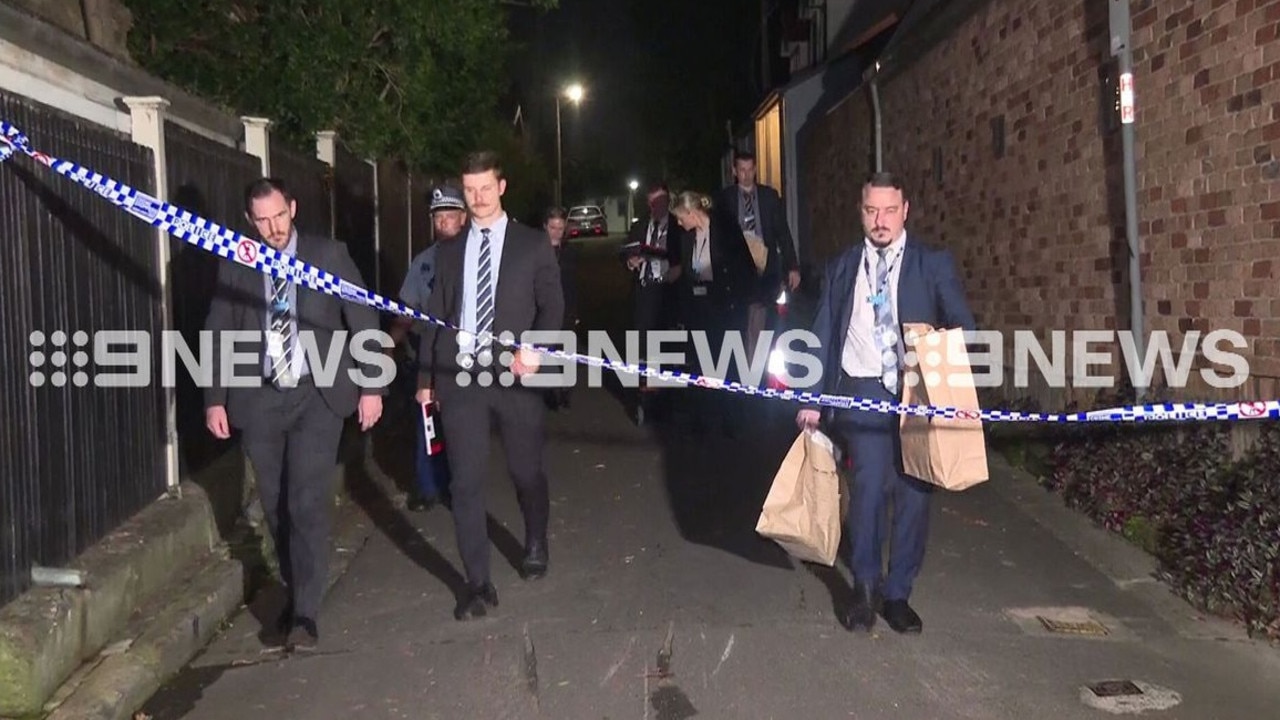 NSW Police seized a number of items after searching Lamarre’s family home in Balmain late on Thursday. Picture: Nine News