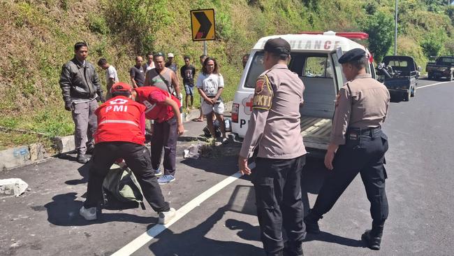 The scene of the crash in Bali. Picture: Buleleng Police