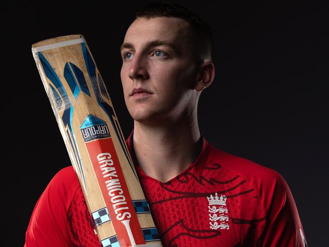 BRISBANE, AUSTRALIA - OCTOBER 16:  Harry Brook poses during the England ICC Men's T20 Cricket World Cup 2022 team headshots at The Gabba on October 16, 2022 in Brisbane, Australia. (Photo by Matt King-ICC/ICC via Getty Images)