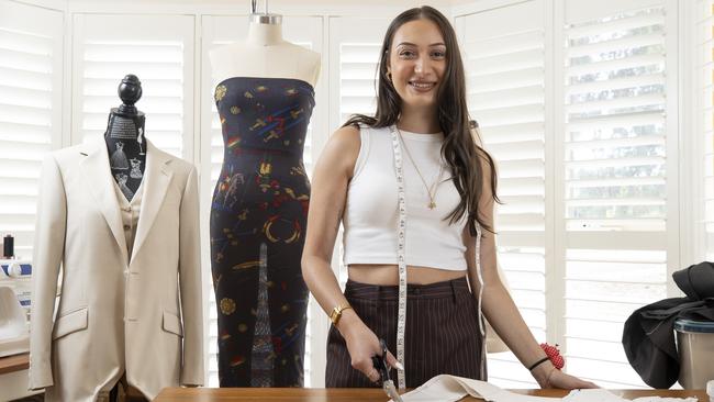 The up-and-coming designer founded San Leucio Designs in 2024 after pursuing a fashion degree. Picture: Brett Hartwig