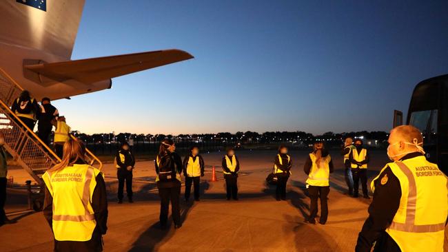 Australia launched a real life Con Air with COVID-19 forcing Australian Border Force to charter an aircraft hire to remove criminals from Australia. Picture: ABF