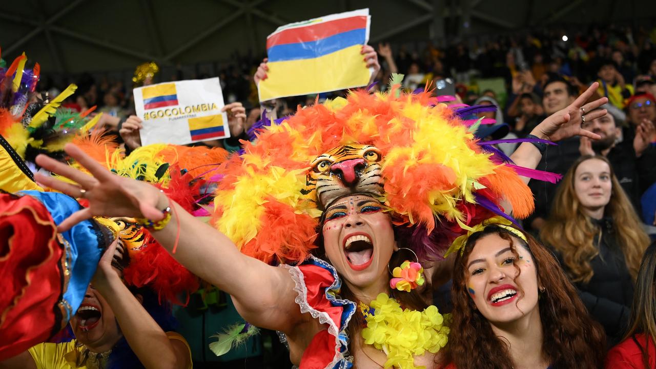 The Colombian fans brought a lot of colour to the game. Photo by Quinn Rooney/Getty Images