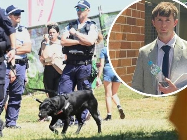 A heavy police presence, which included drug detection dogs were out in full force at this year's Listen Out music festival. Picture: NewsWire