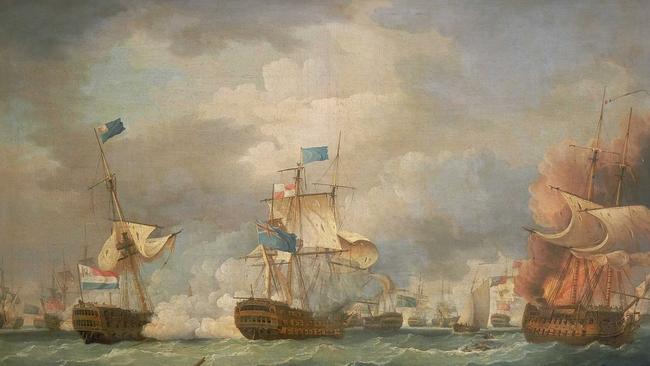 The Battle of Camperdown, 11 October, 1797; oil painting by Thomas Whitcombe, 1798.