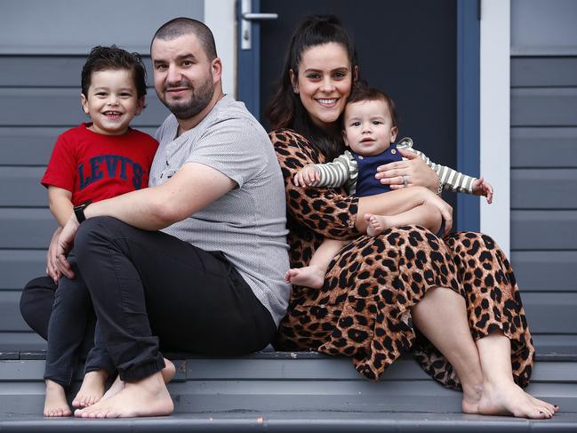 Sarah and Carmelo Cisca and sons Joseph and Christian. Joseph inherited cystic fibrosis and Cristian was conceived with IVF to be sure he didn't. Picture: Sam Ruttyn